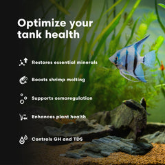 Dispersión de Caridina GH+ en agua, remineraliza sin afectar KH ni pH.