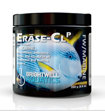Brightwell Aquatics Erase CL P, botella: neutraliza cloro, cloraminas y amoníaco para acuarios.