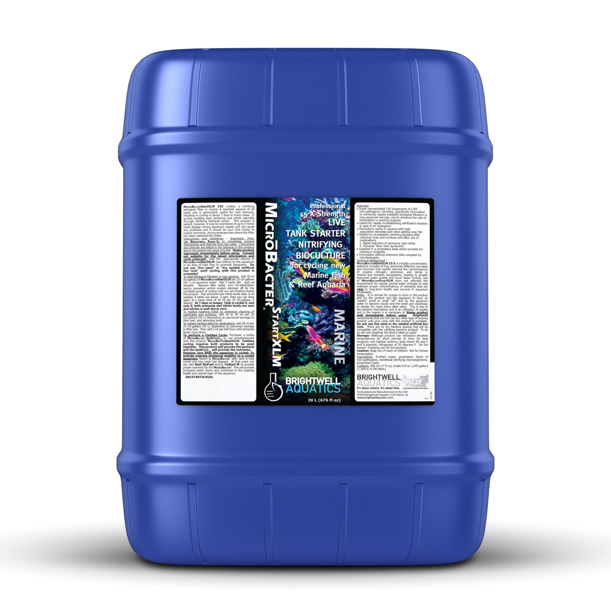 Brightwell Aquatics MicroBacter Start XLM, frasco, facilita inicio rápido del ciclado del acuario