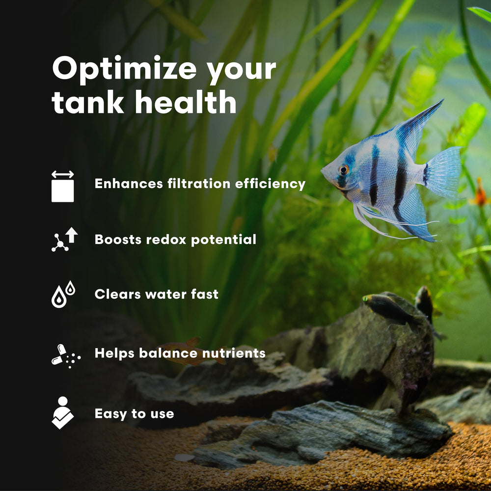Brightwell Aquatics RedoxIclean, aplicación en acuario, facilita descomposición de materia orgánica.