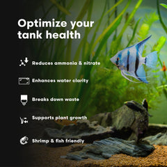 Acuario con plantas recibe nutrientes bio-disponibles de FlorinBacter7.