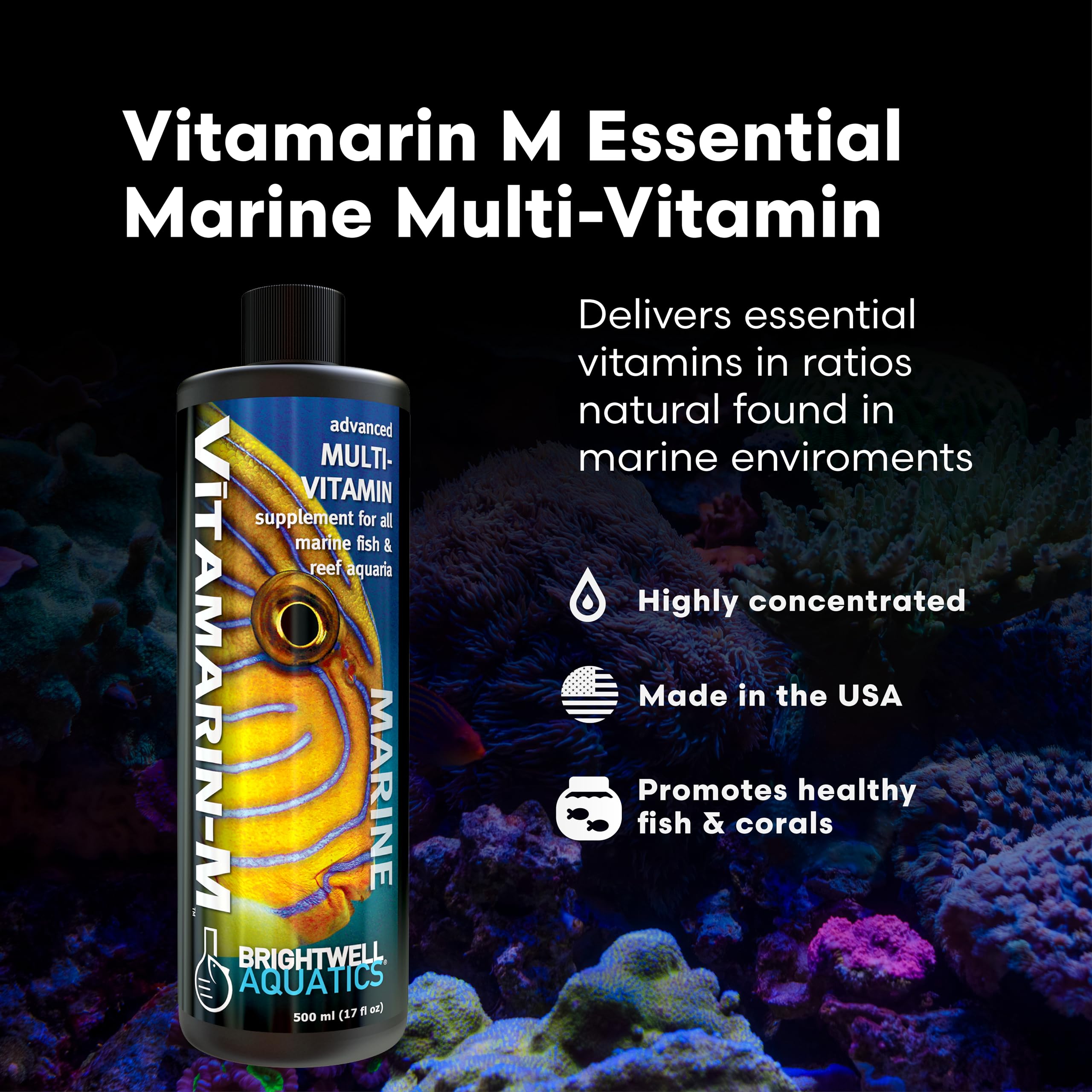 Vitamarin-M de Brightwell, coloración mejorada en corales y peces