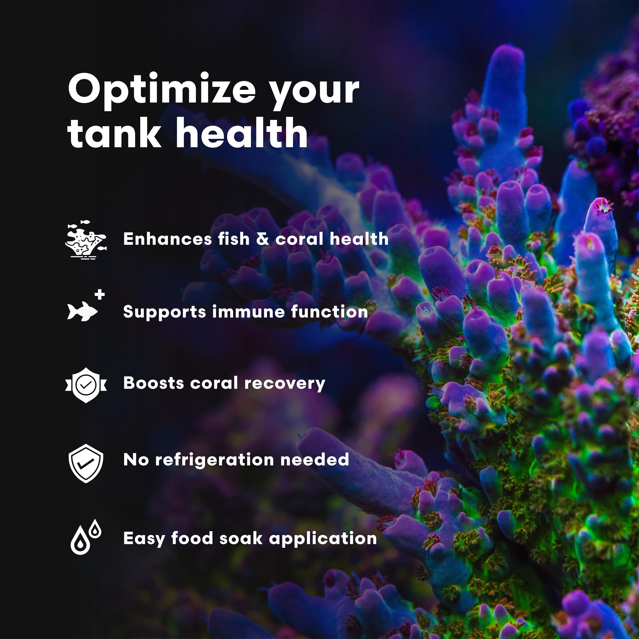 Vitamarin-M, remojo en alimento para absorción óptima por peces y corales