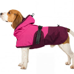 BRKURLEG chaqueta impermeable para perros con capucha en uso, protección contra la lluvia