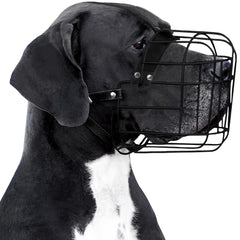 BRONZEDOG bozal para perro grande con cuero y PVC, ajuste seguro para paseos