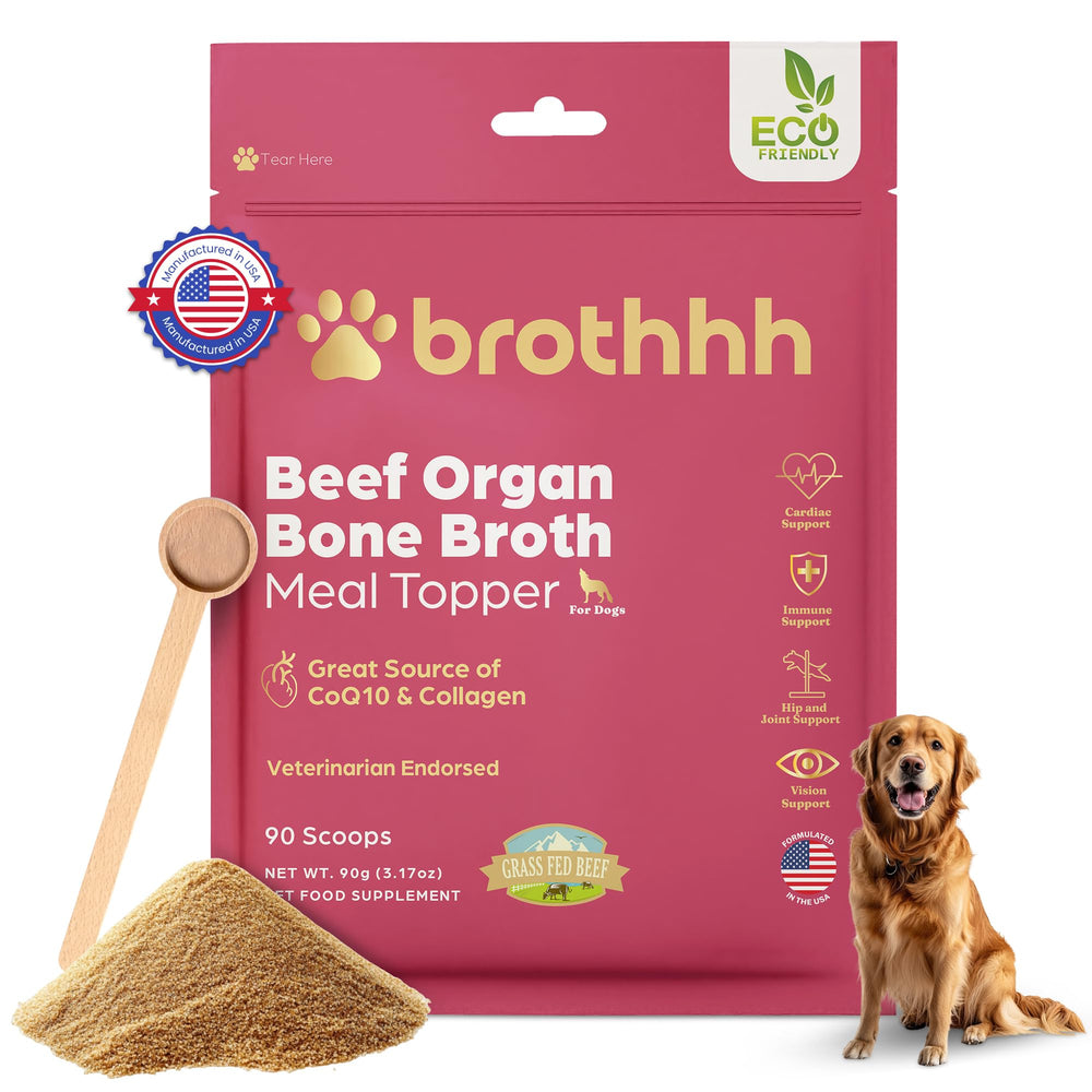 Brothhh aderezo en frasco para perros, mejora sabor y nutrición.