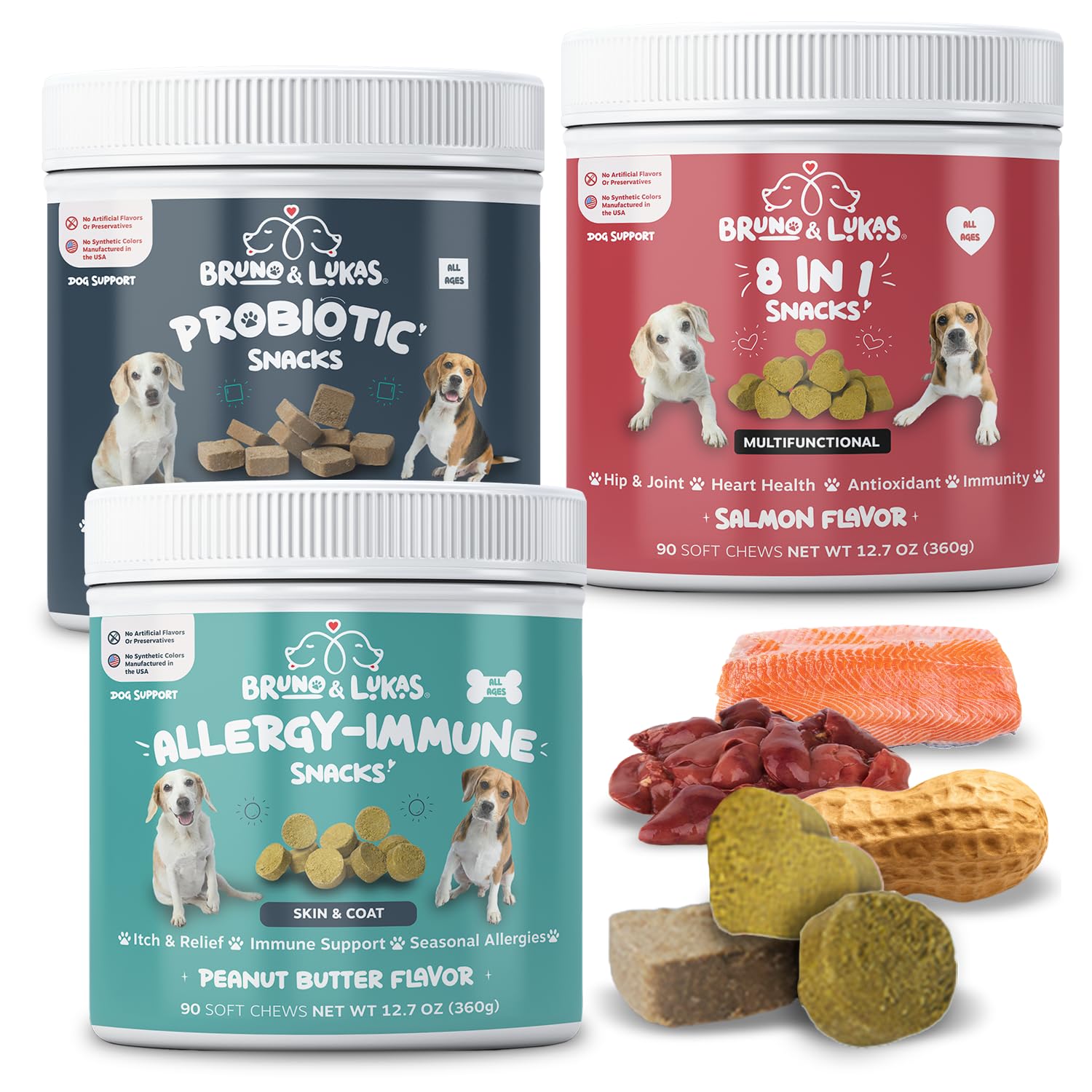 Bruno & Lukas: bote de masticables para perros para uso diario.