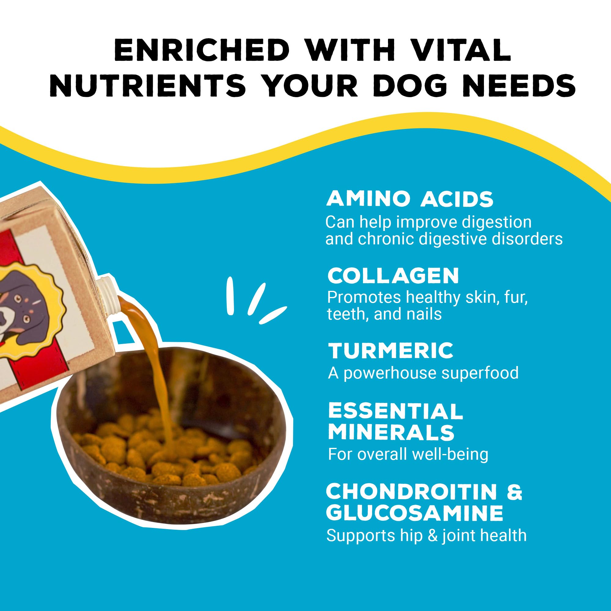 Brutus Bone Broth, topping hidratante, ideal para perros que necesitan más humedad.