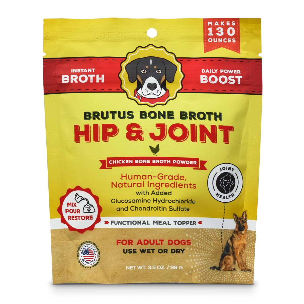 Brutus Broth polvo-caldo-hueso-para-perros: mejora la humedad de las comidas