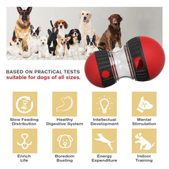 BSISUERM Dispensador-alimento-ajustable, controla dosis y promueve juego prolongado.