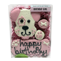 Galletas Bubba Rose decoradas para cumpleaños de perro rosa, ideal para celebrar ocasiones especiales.