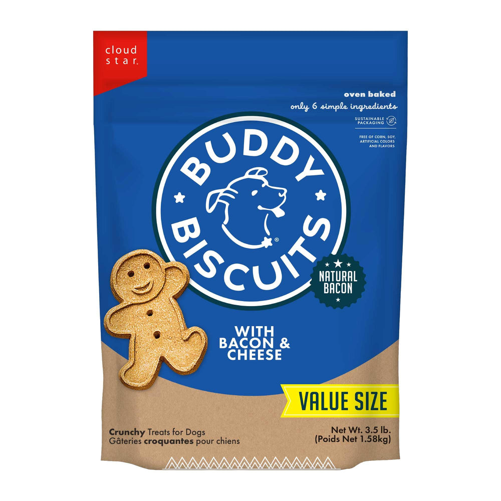 Buddy Biscuits bolsa-3-5-libras, galletas crujientes para perros como premio diario.