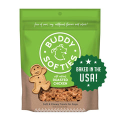 Buddy Biscuits pollo asado: textura suave en bolsa, ideal para perros mayores.