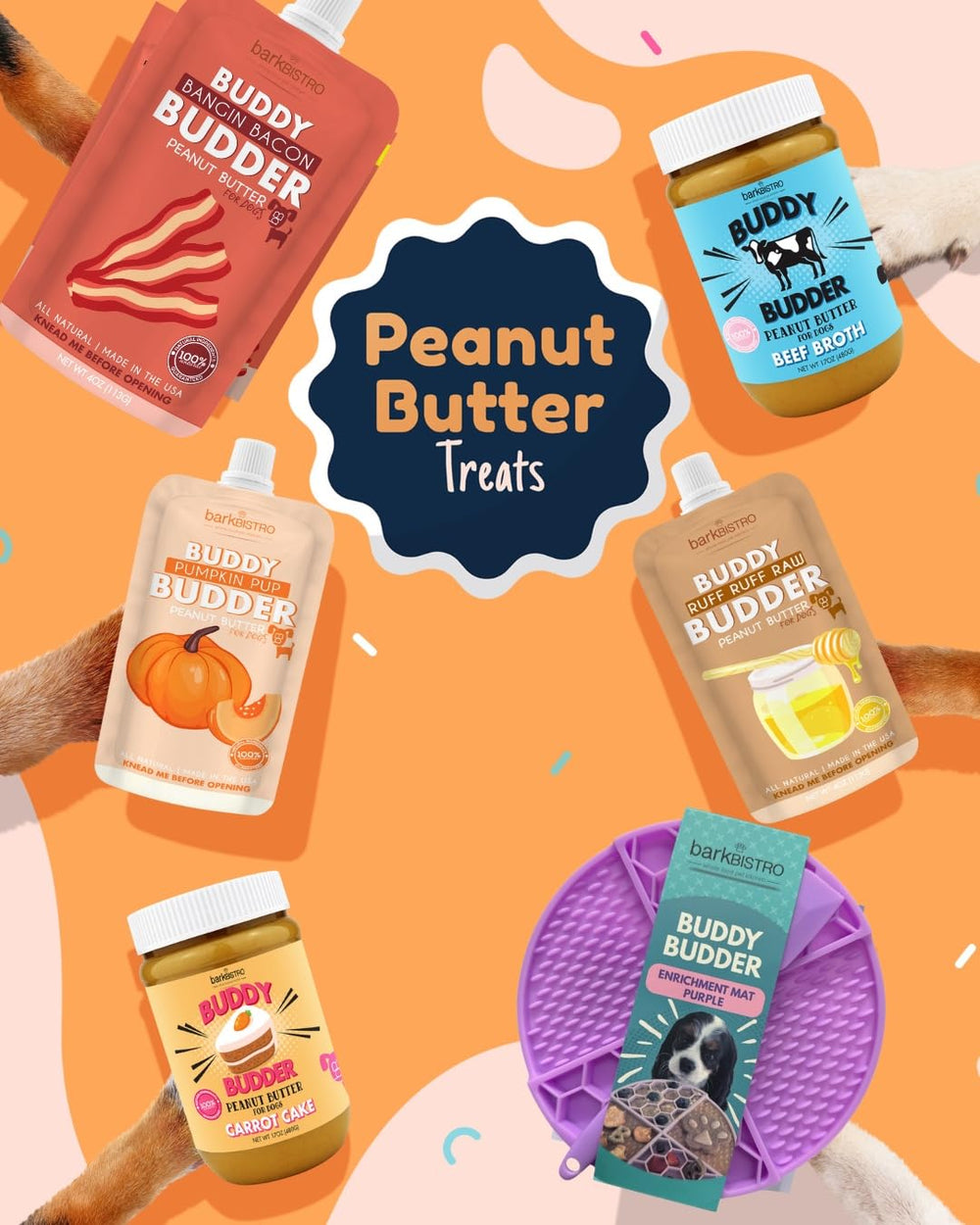 Buddy Budder mantequilla de cacahuate para perros; set de dos tarros