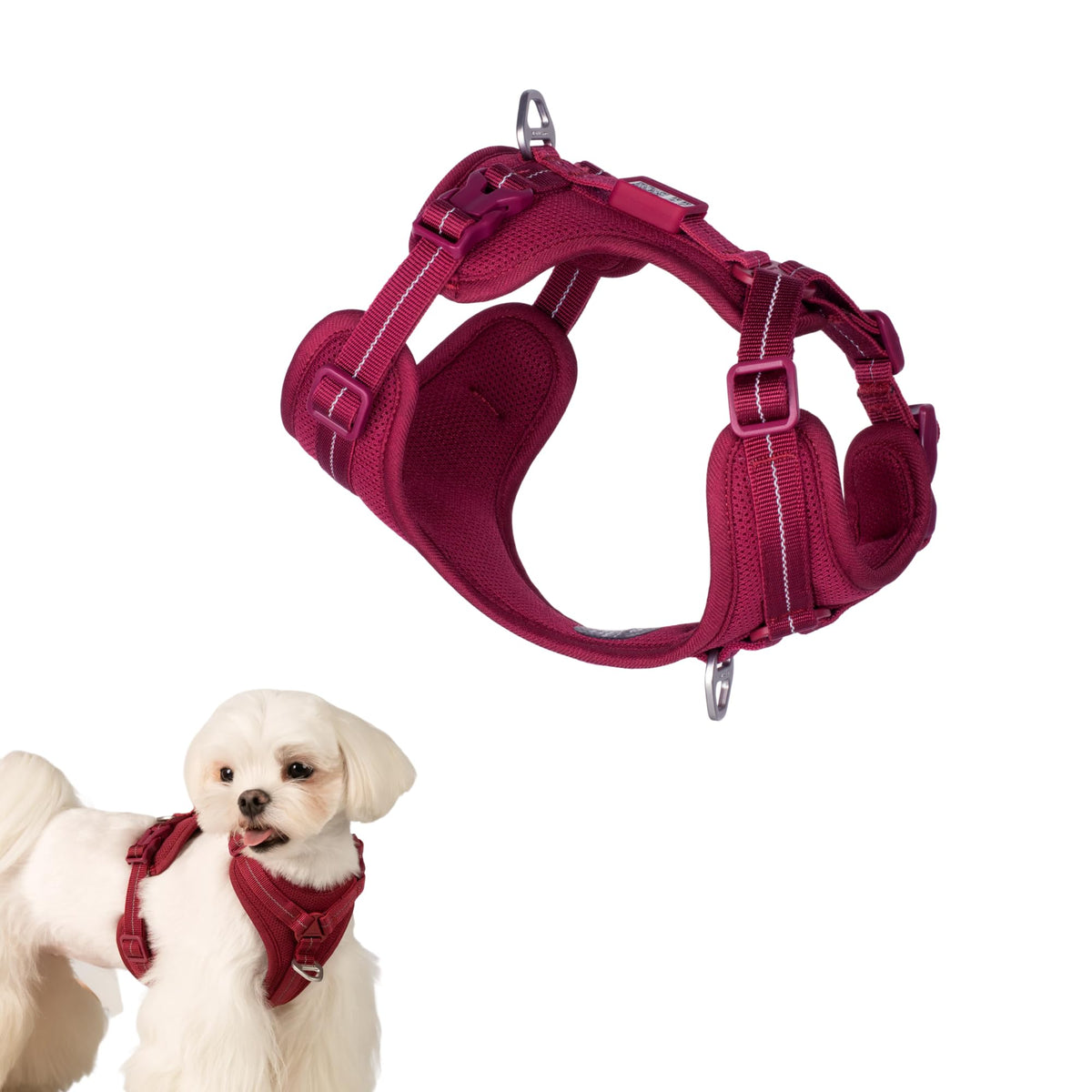Arnés BuddyArmor todo clima con tejido suave para comodidad diaria.