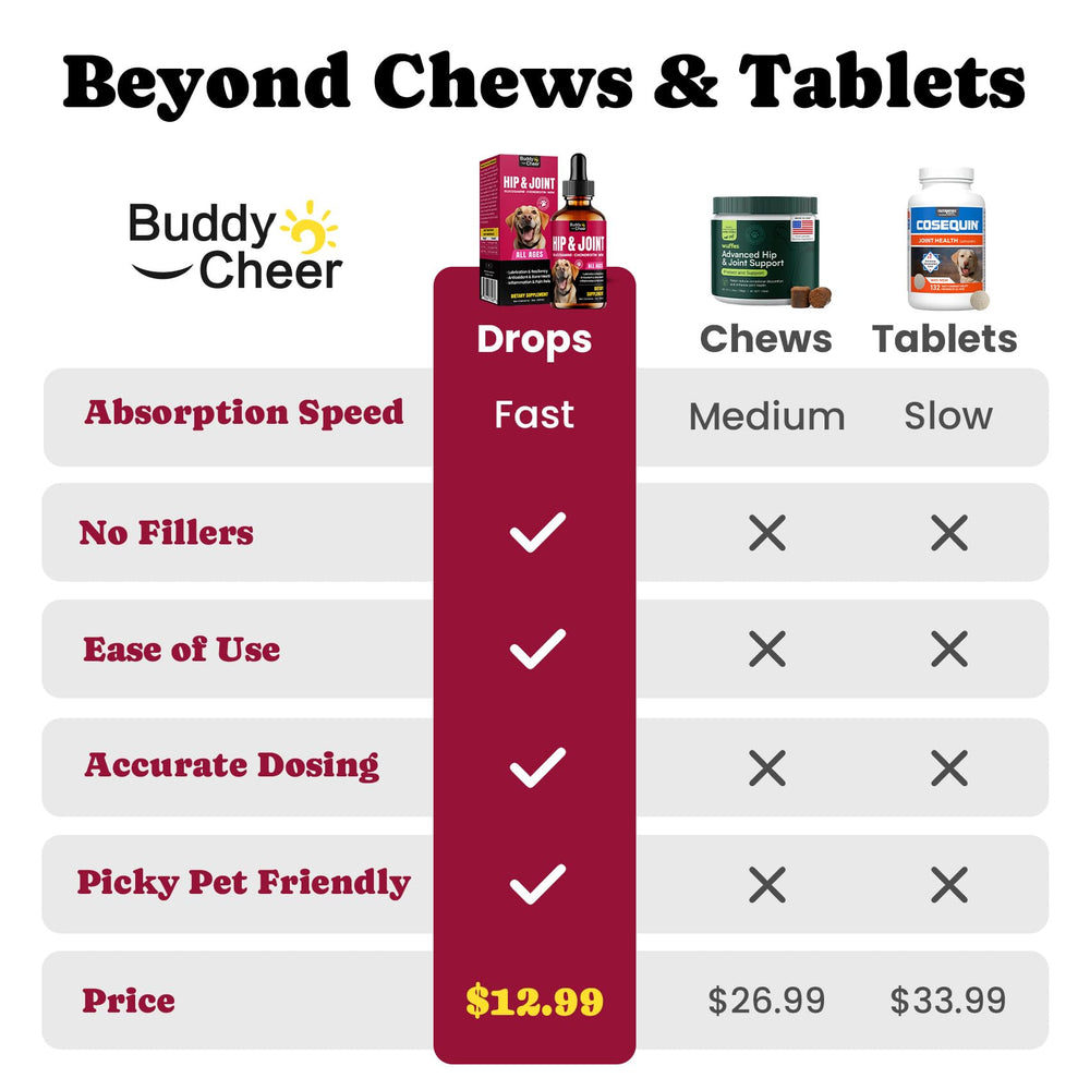BuddyCheer condroitina para perros: gotero para soporte de articulaciones.