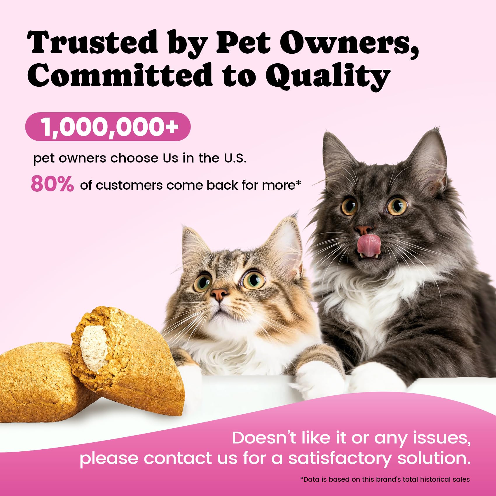 BuddyCheer hairball chews chicken flavor closeup shows center-filled treats for coat health
