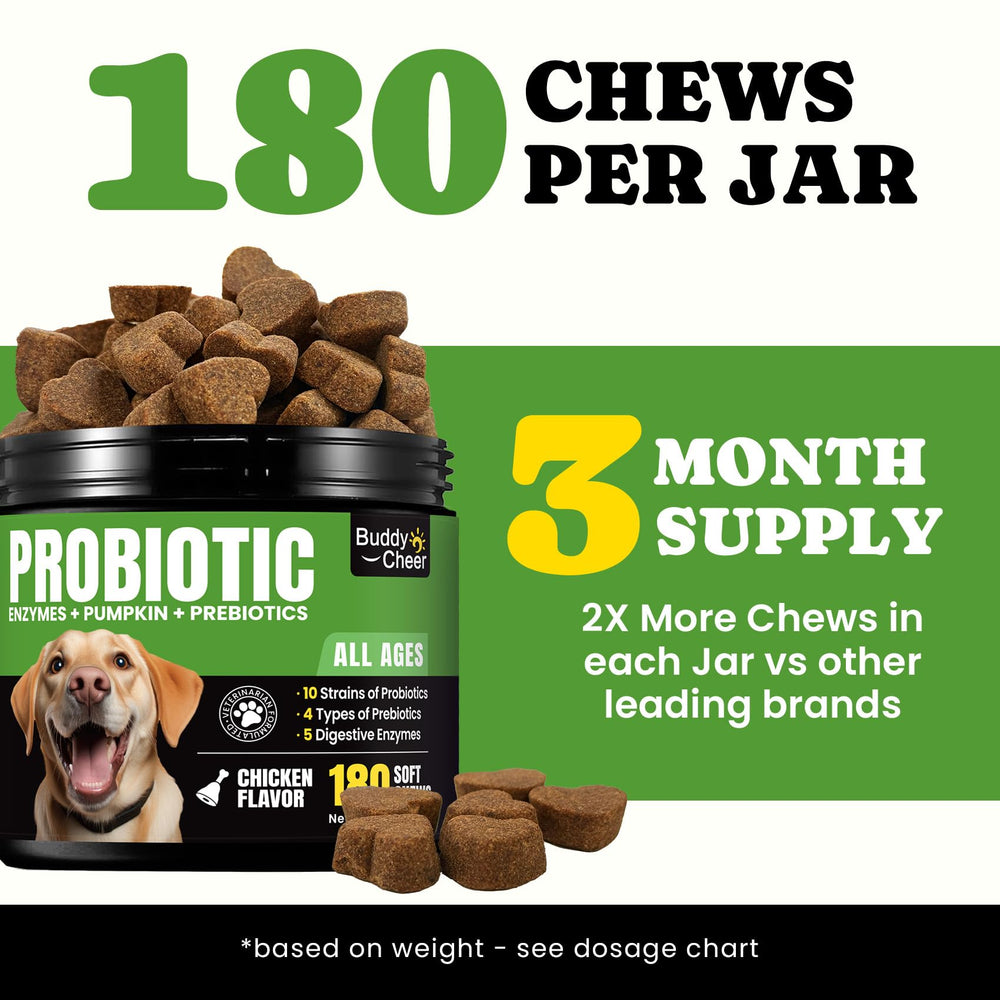 BuddyCheer probióticos para perros: bocados masticables con sabor agradable