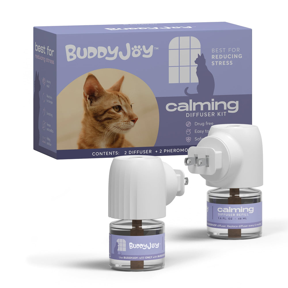 BuddyJoy difusor calma gatos pack para tranquilidad en casa.