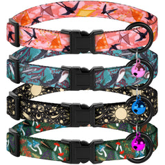 Collar BUDKAS floral con cerradura de seguridad para gatos