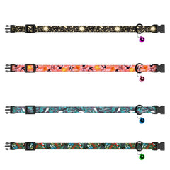 Collar BUDKAS a rayas con ajuste cómodo para gatos activos