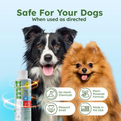 BugMD concentrado para perros, enfoque en zonas de juego para controlar pulgas y garrapatas.