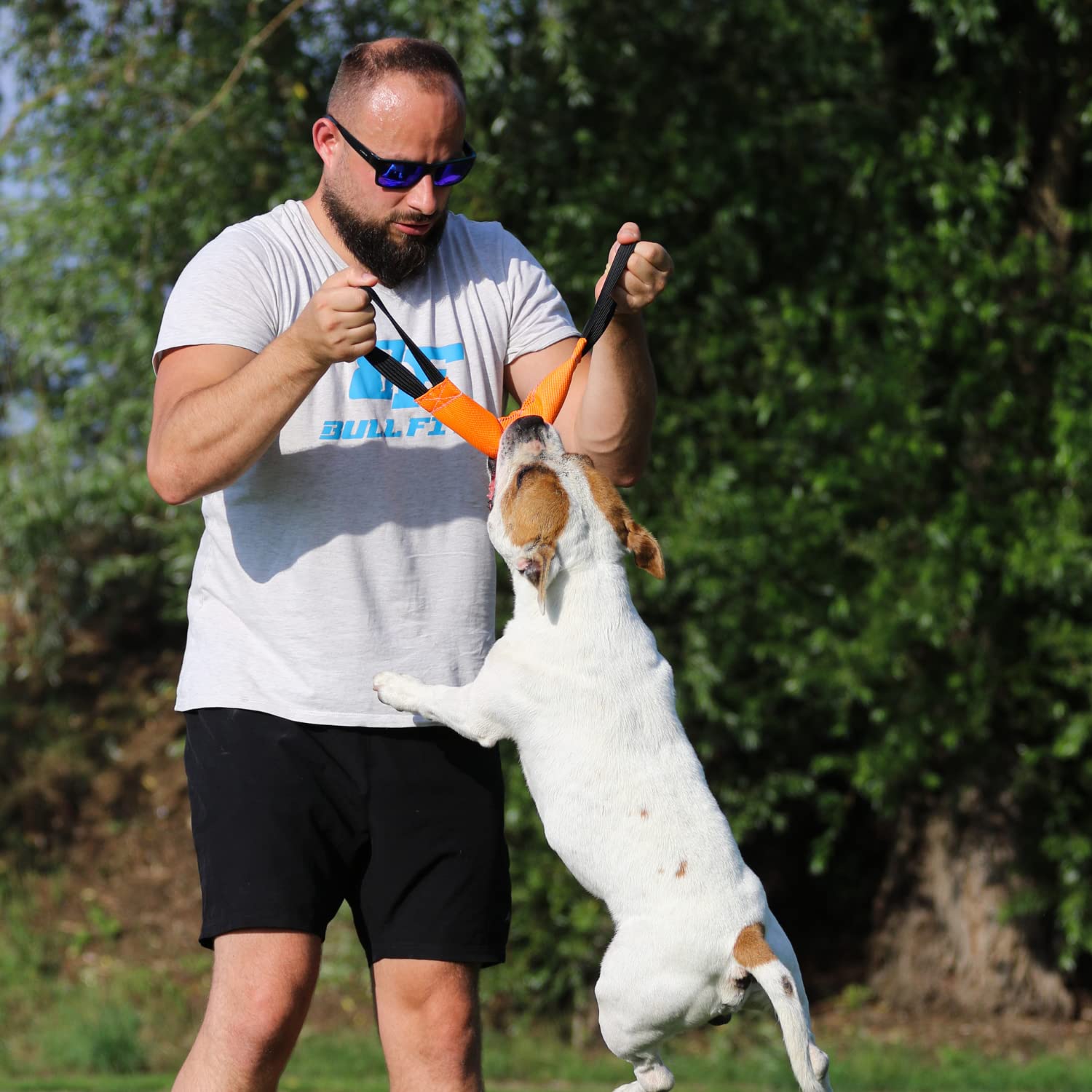 Sesiones de entrenamiento en interiores y exteriores con Bull Fit Bungee Tug