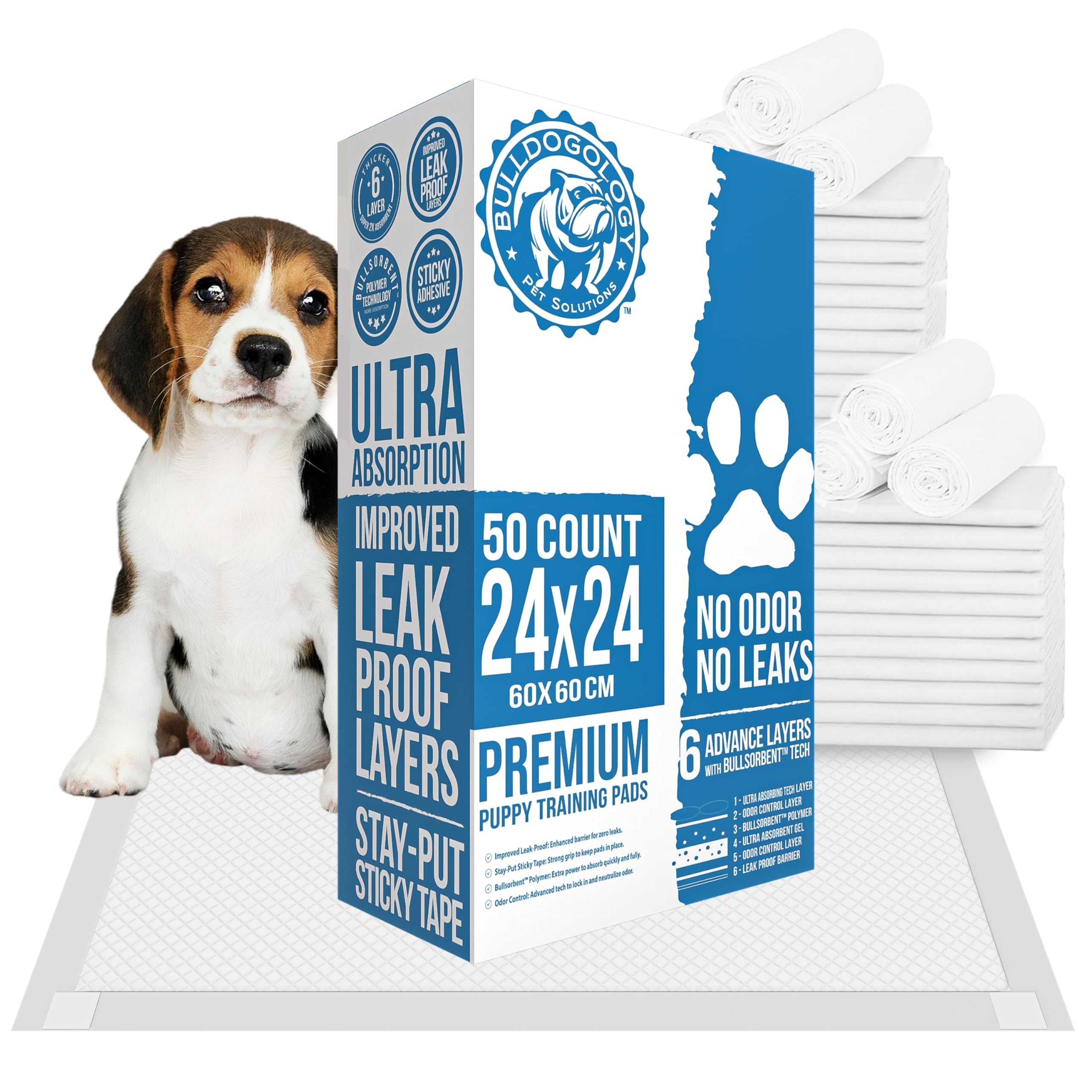 Bulldogology pads para perros 24x24, tamaño grande para entrenamiento diario
