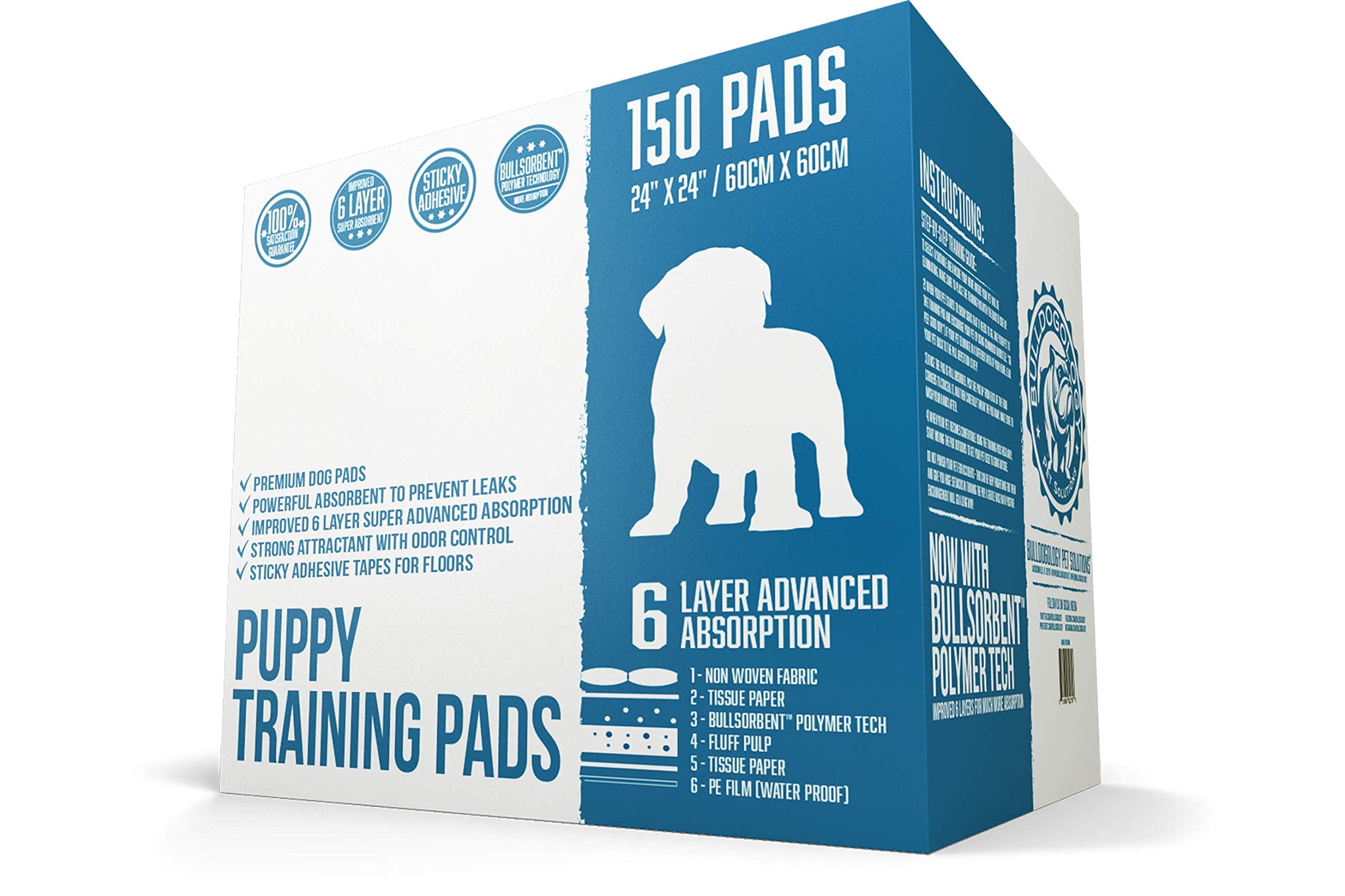 Bulldogology almohadilla para cachorros 24x24 con cinta adhesiva para fijar y evitar desplazamientos