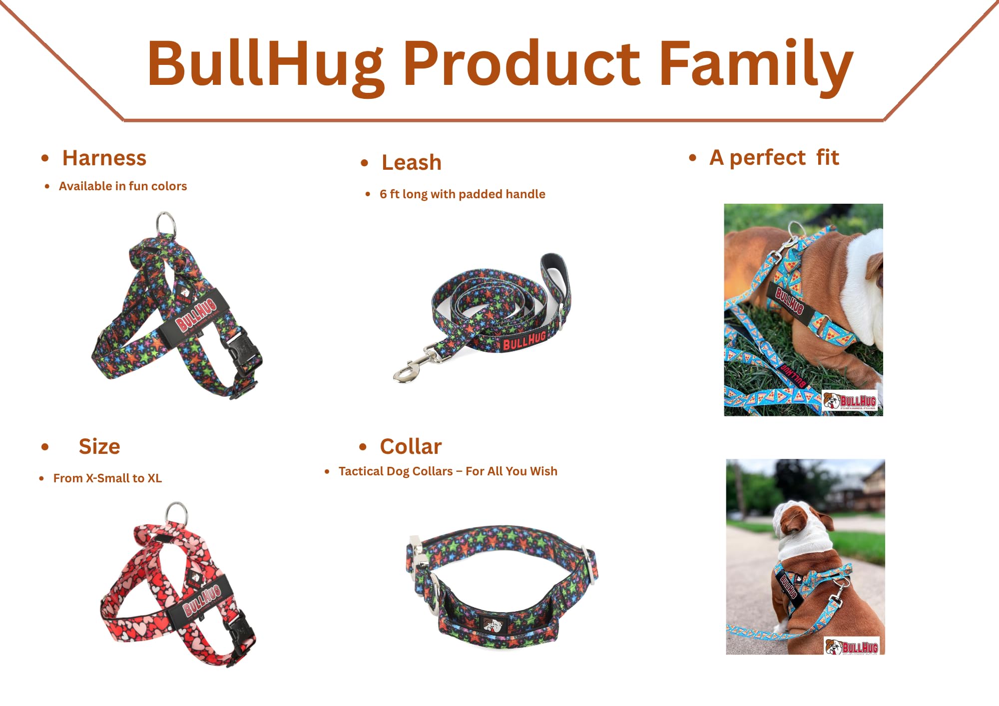 Arnés BullHug adaptable para bulldog francés e inglés.