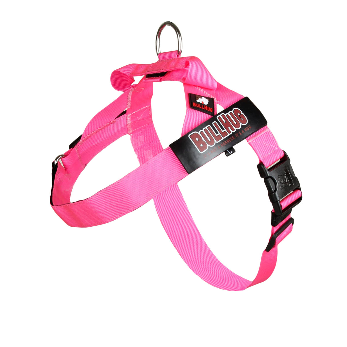 BullHug arnés para perro sin tirones, rosa neón.