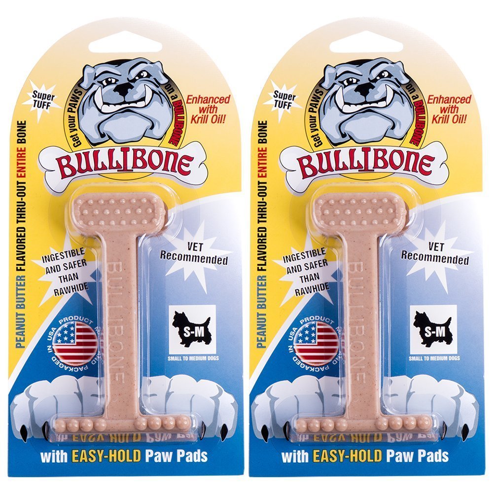 Bullibone hueso de nailon durable para masticadores agresivos y entretenimiento seguro.
