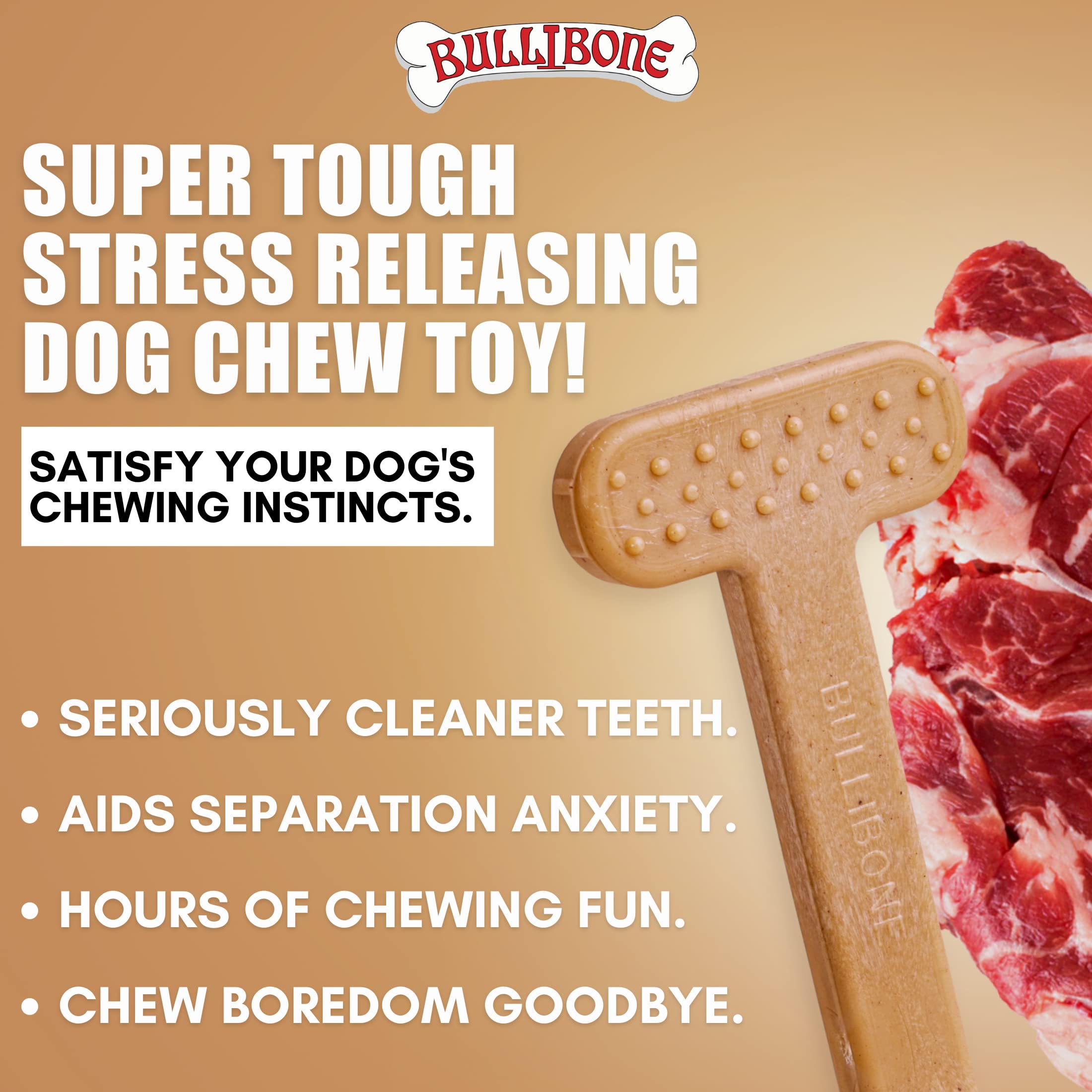 Jouet Bullibone pour mâchoires puissantes et grands chiens, résistant.