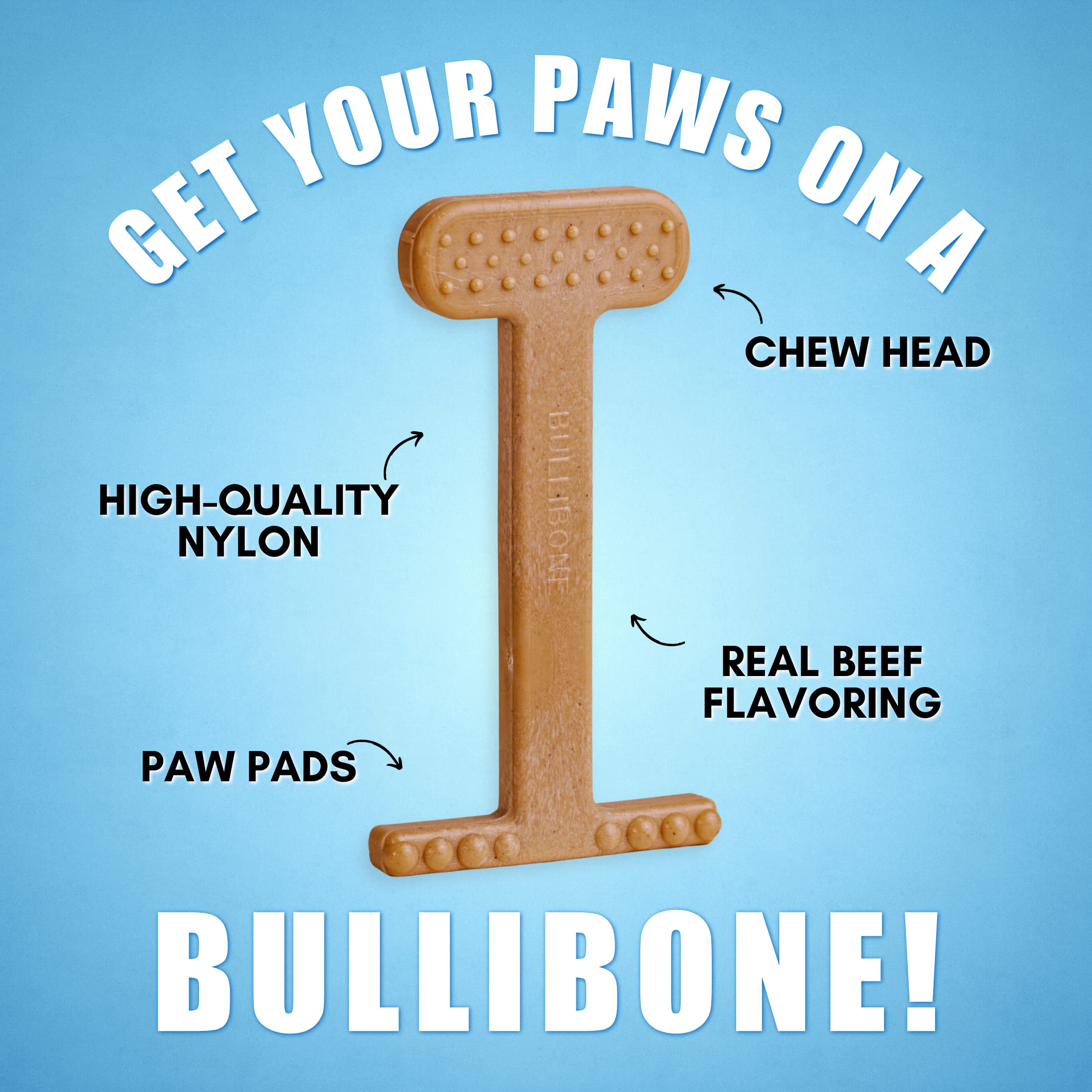 Bullibone juguete duradero para perros pequeños con diseño ergonómico.