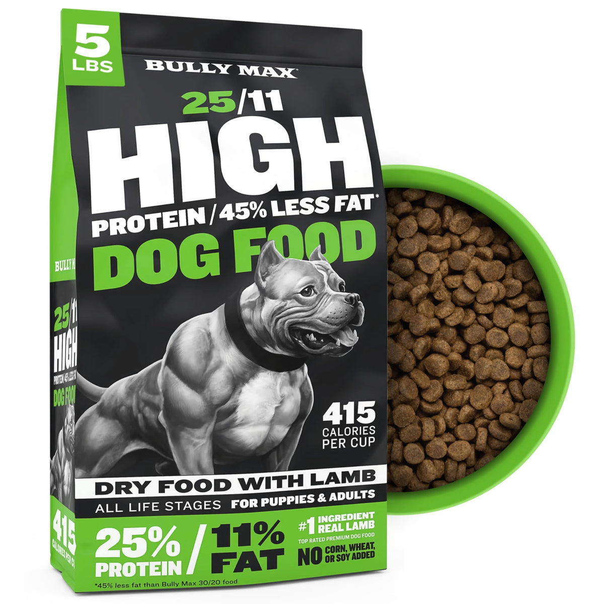 Bully Max 25/11, bolsa de 5 libras, ideal para perros activos.
