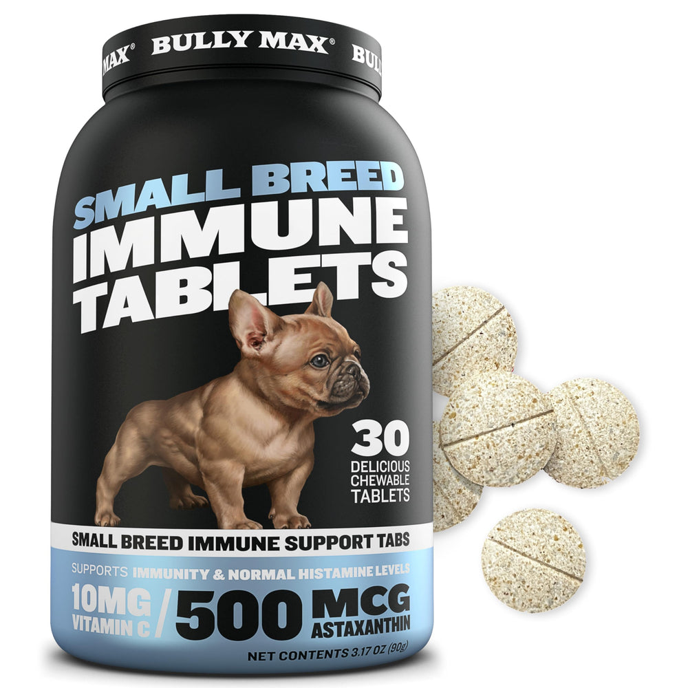 Bully Max paquete de tabletas masticables para inmunidad en razas pequeñas.