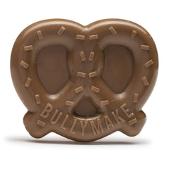 BULLYMAKE pretzel duro para perros, fomenta masticación prolongada y divertida.