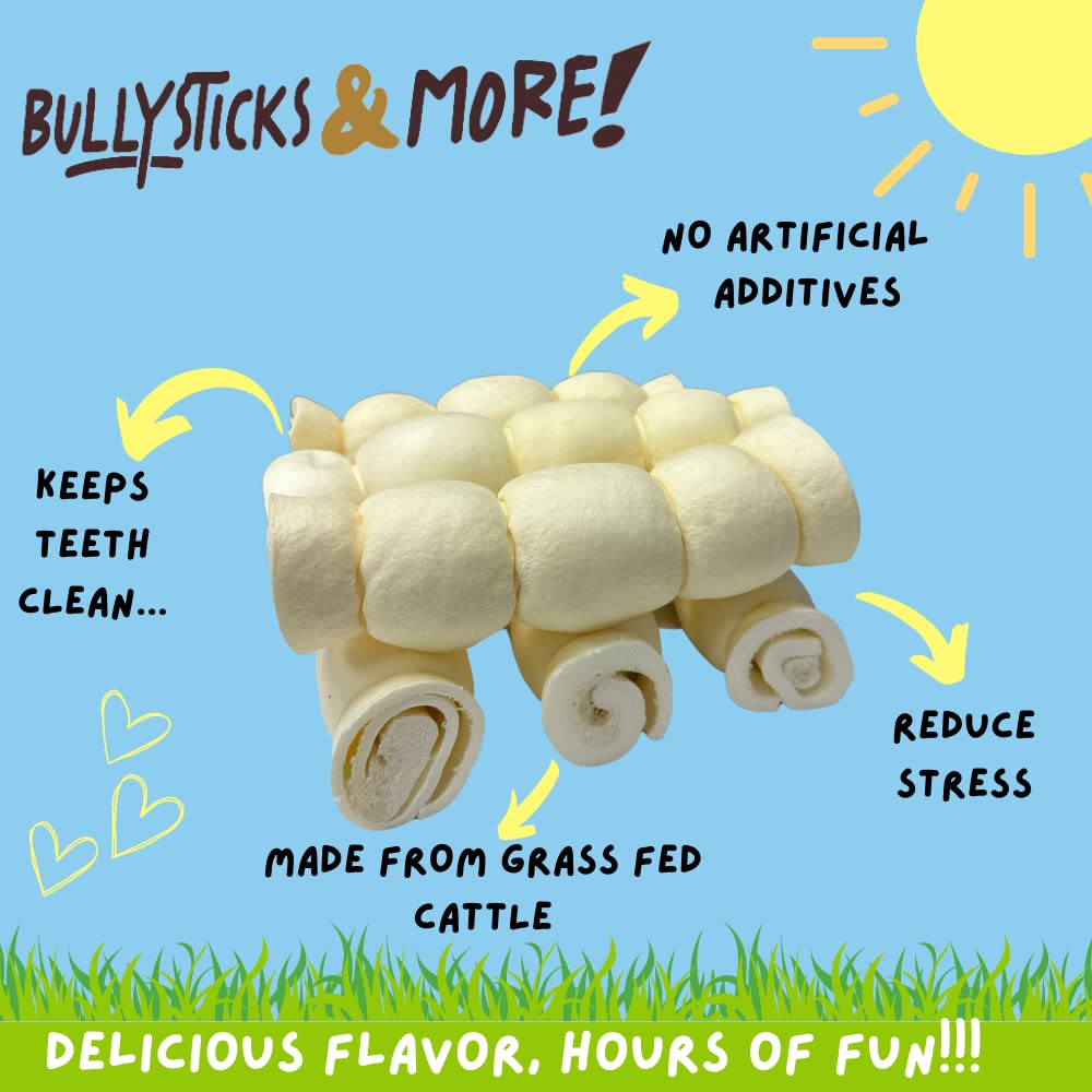 BULLYSTICKS & MORE rollos cachete res para perros, detalle interior para masticar.