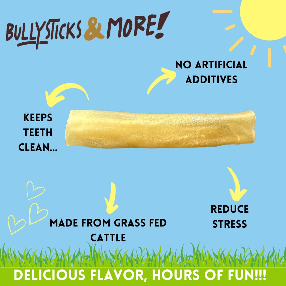 BULLYSTICKS & MORE mordedores de cachete de res con textura suave para perros activos.