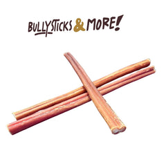 BULLYSTICKS & MORE palitos bully para perros medianos, foco en mordisqueo prolongado.