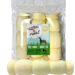 BULLYSTICKS & MORE rollos cachete res para perros, 10-12 pulgadas, masticación de larga duración.