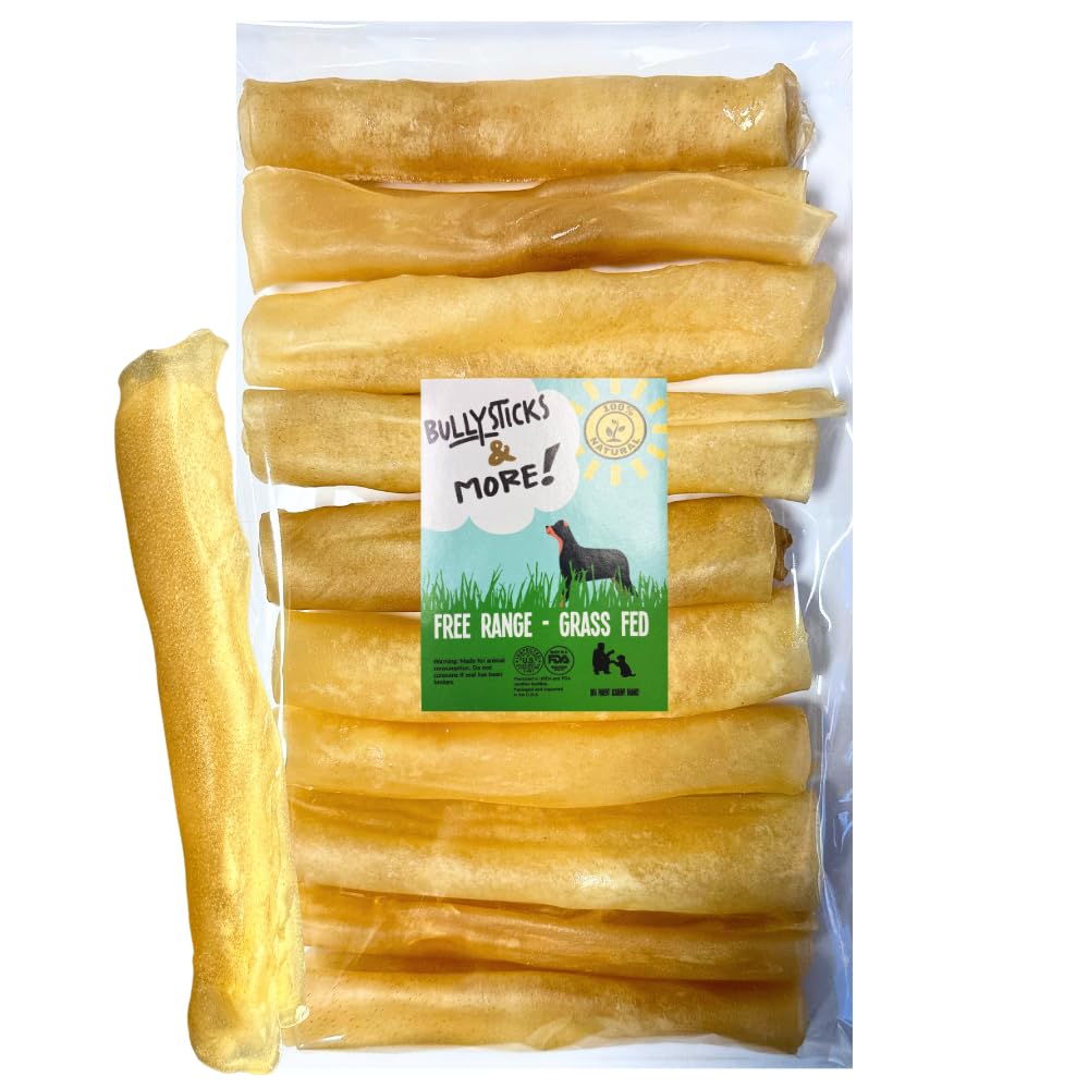 BULLYSTICKS & MORE rollos de colágeno de carne para perros, masticación saludable.