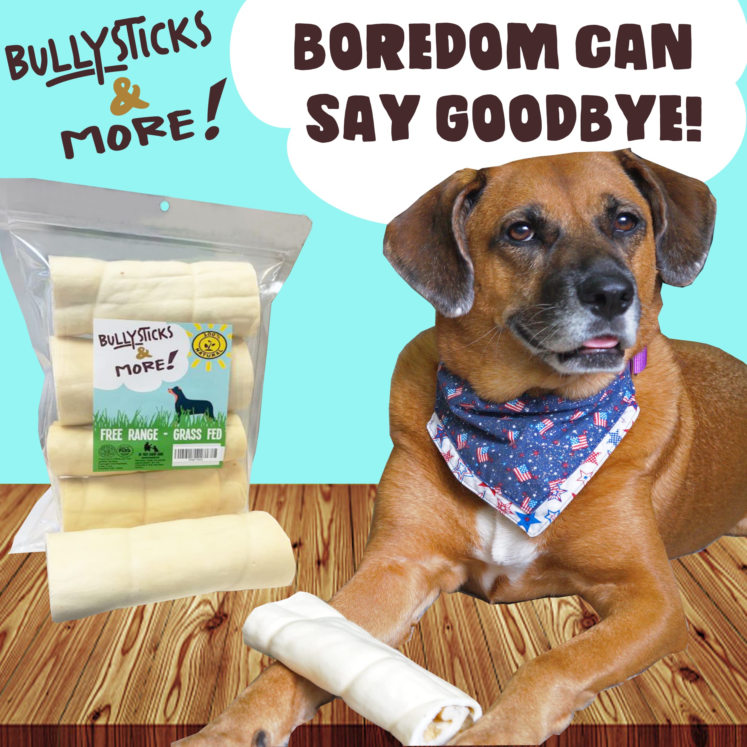 Rollos duraderos de res, 8 unidades por paquete de BULLYSTICKS & MORE.