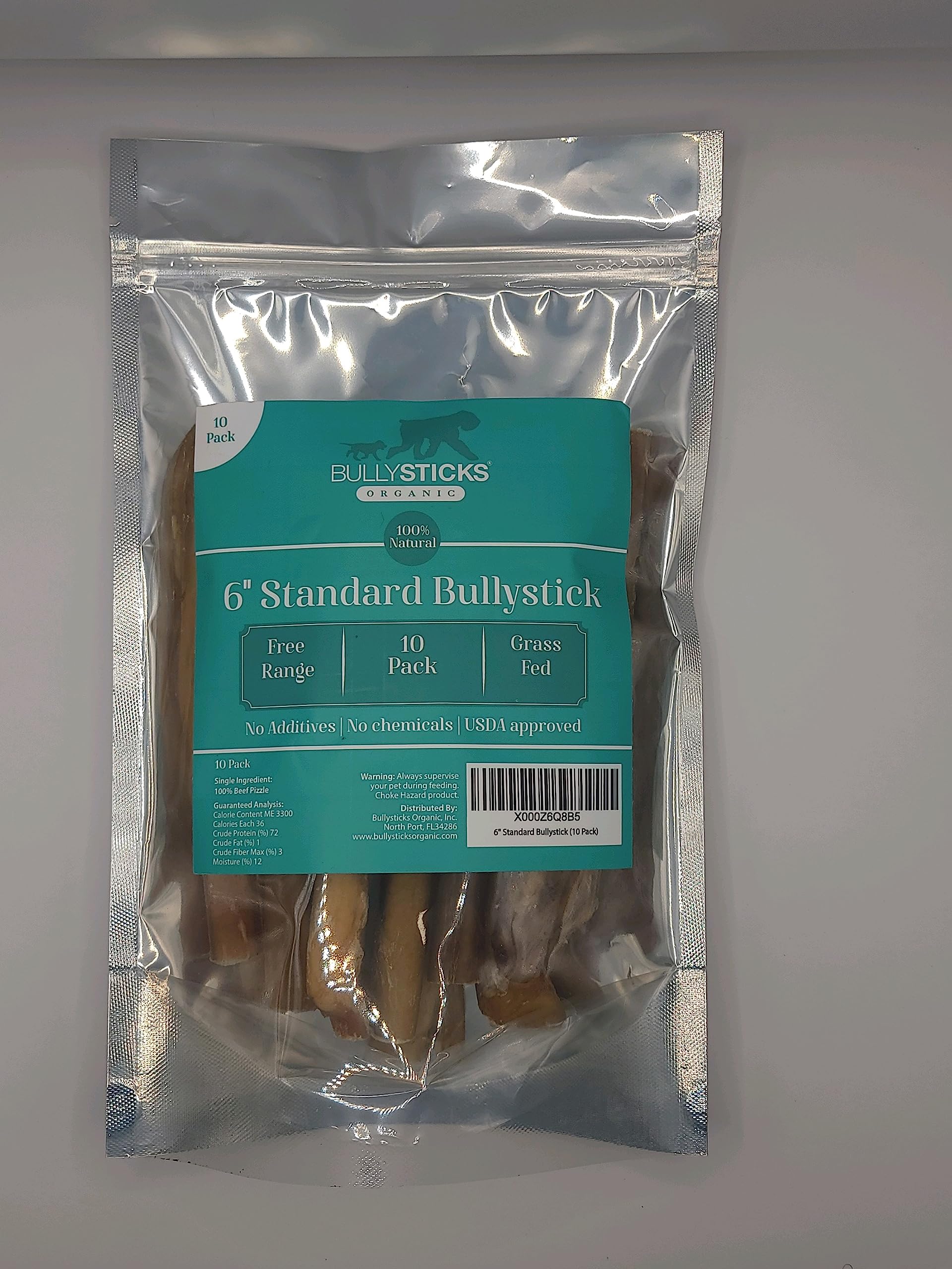 Bullysticks Organic Standard de 6 pulgadas, palito para perro para masticar de forma natural