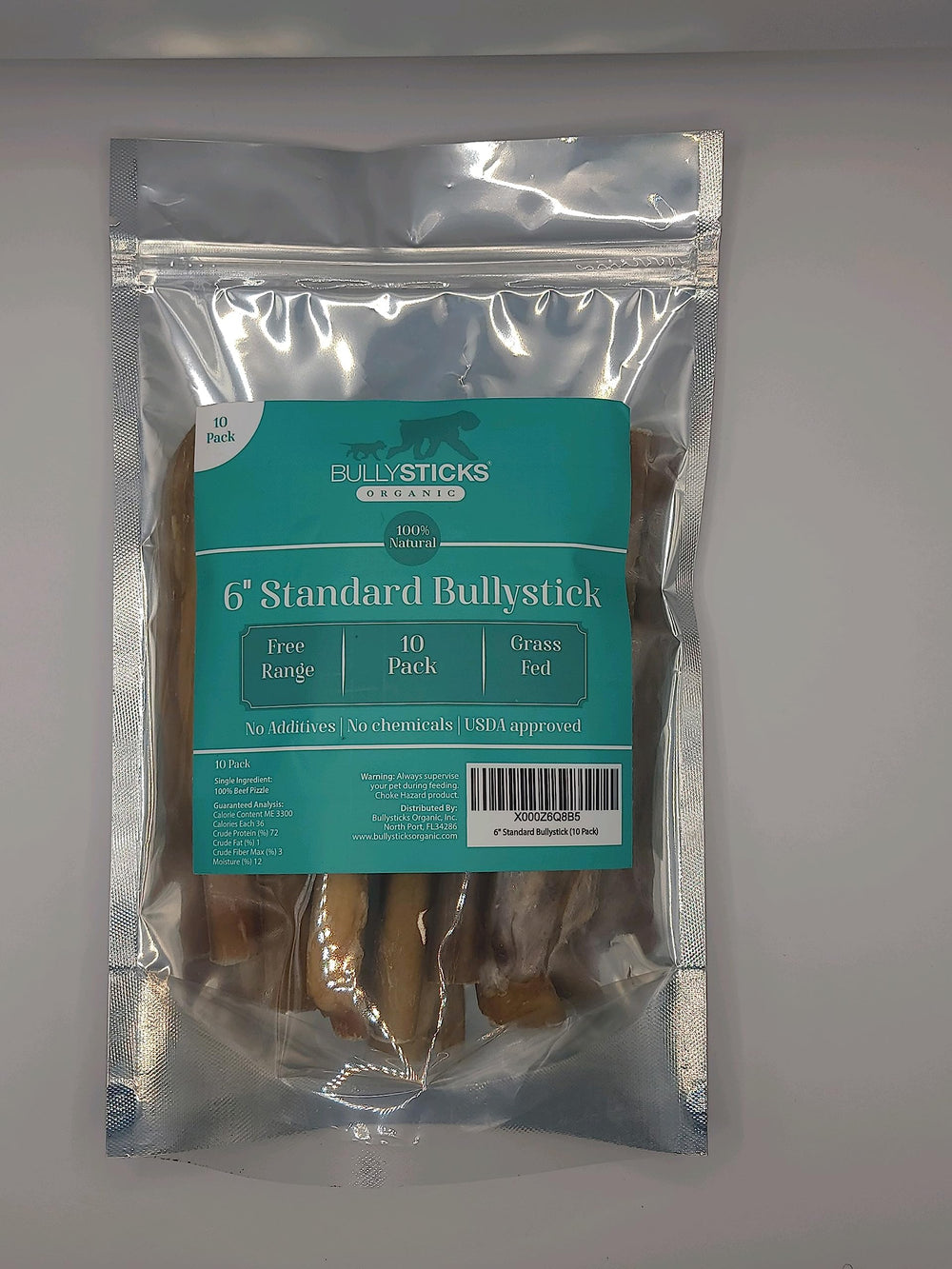 Bullysticks Organic Standard de 6 pulgadas, palito para perro para masticar de forma natural