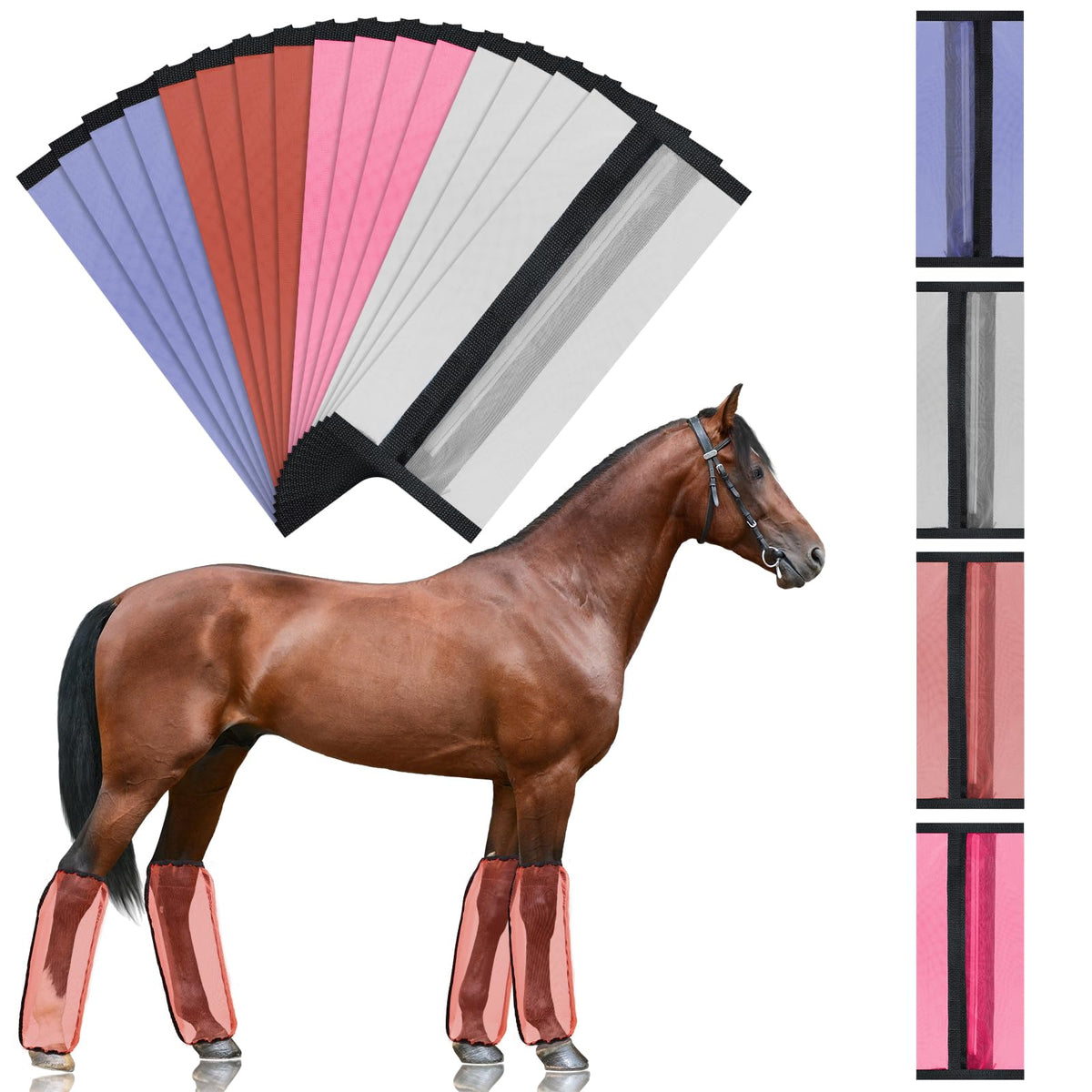 Botas Bulyoou para caballo con malla ventilada, protección de patas y aireación óptima