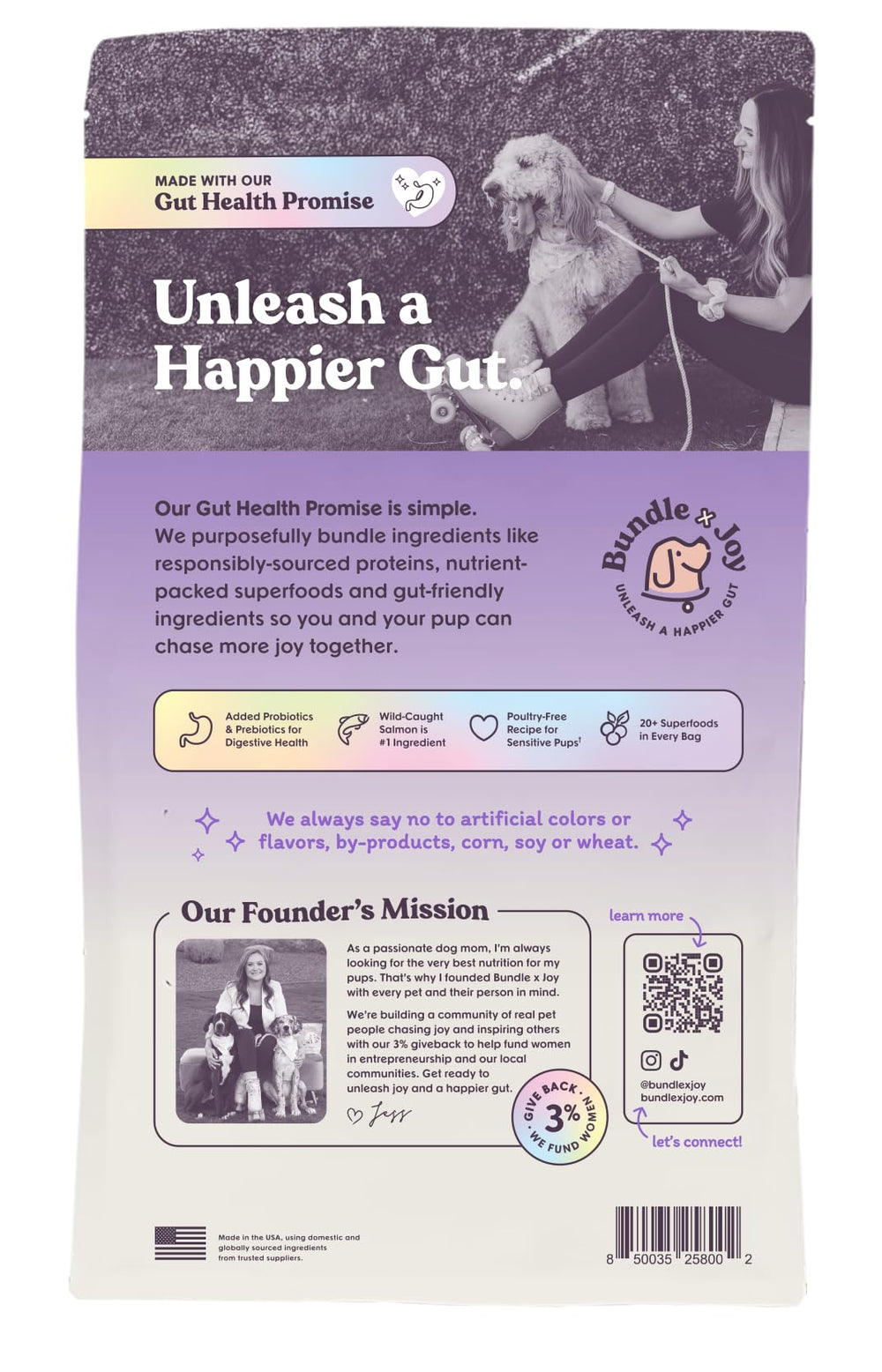 Bundle x Joy probióticos para perros, apoyo a la digestión diaria.