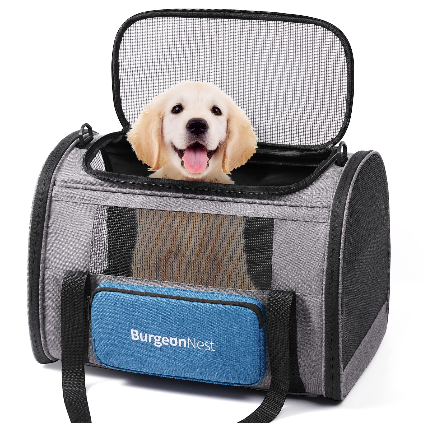 BurgeonNest Portador de gato grande con ventanas de malla para buena ventilación.