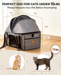 BurgeonNest transporte de gato, espacio extra para comodidad durante viajes