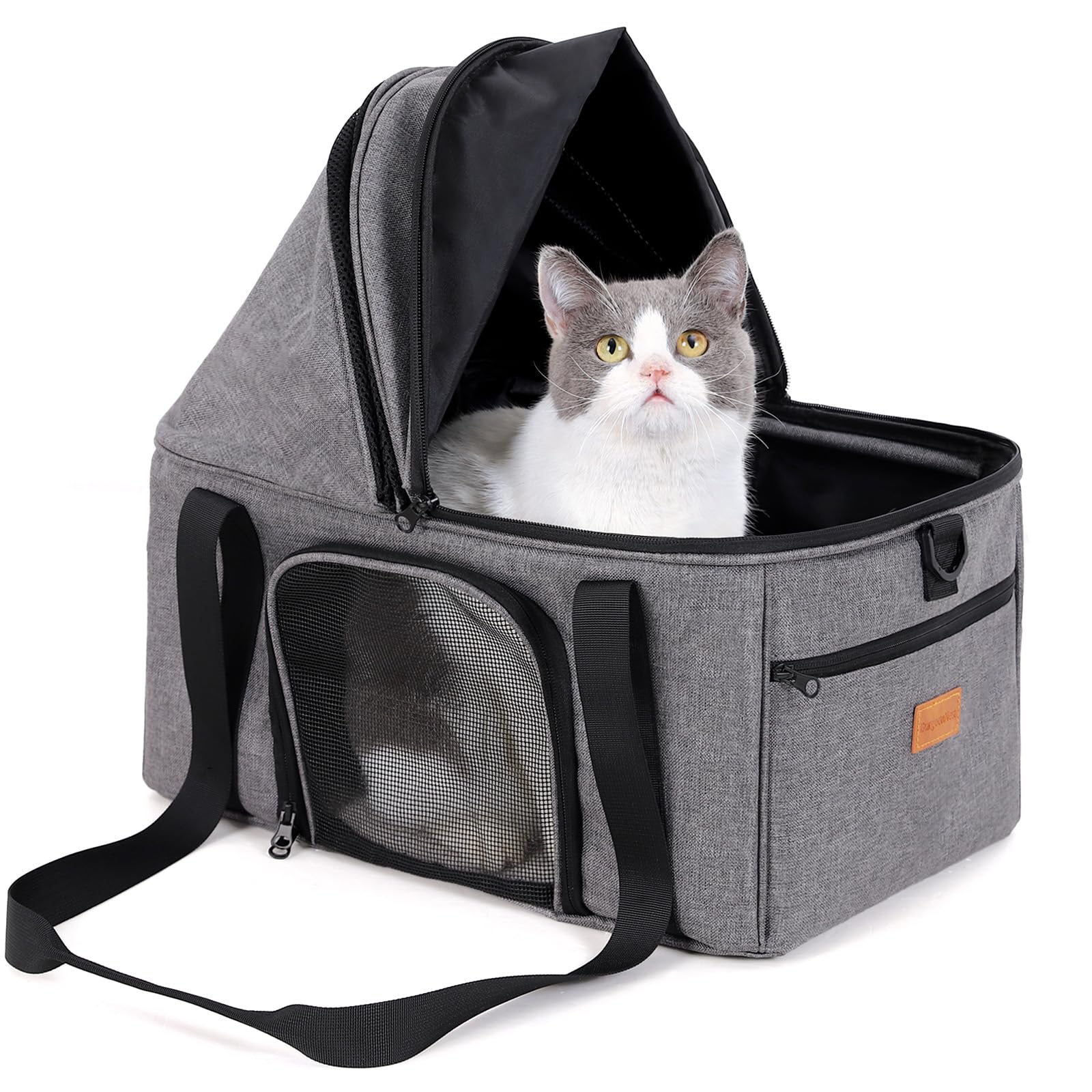 BurgeonNest transporte de gato con toldo extensible para entrada suave
